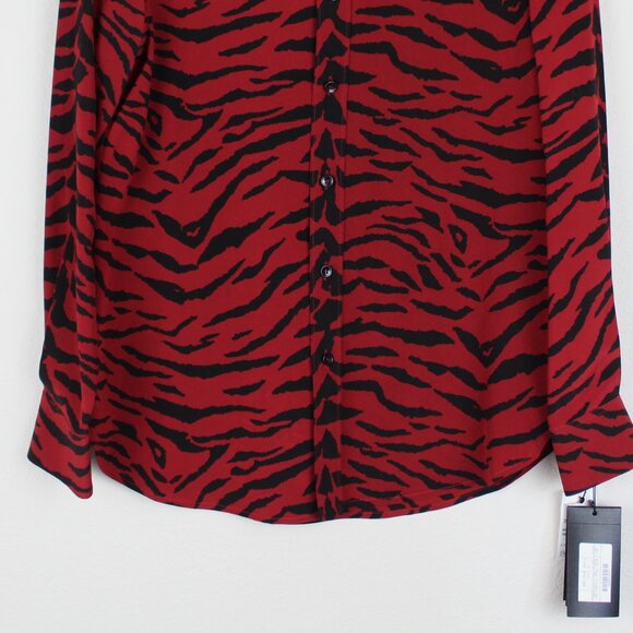 NEW Saint Laurent Red Zebra Silk Blouse– Statement Top for Work Events & GNO - Picture 15 of 15